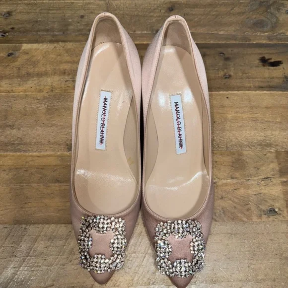 Manolo Blahnik Hangisi Heels with Crystal Embellishments - Picture 7 of 7